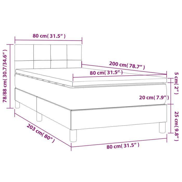 VidaXL Slat Bed Base with Mattress and LED, Upholstered Bed, Single Bed, Adult Bed for Interior Bedroom, 3134373