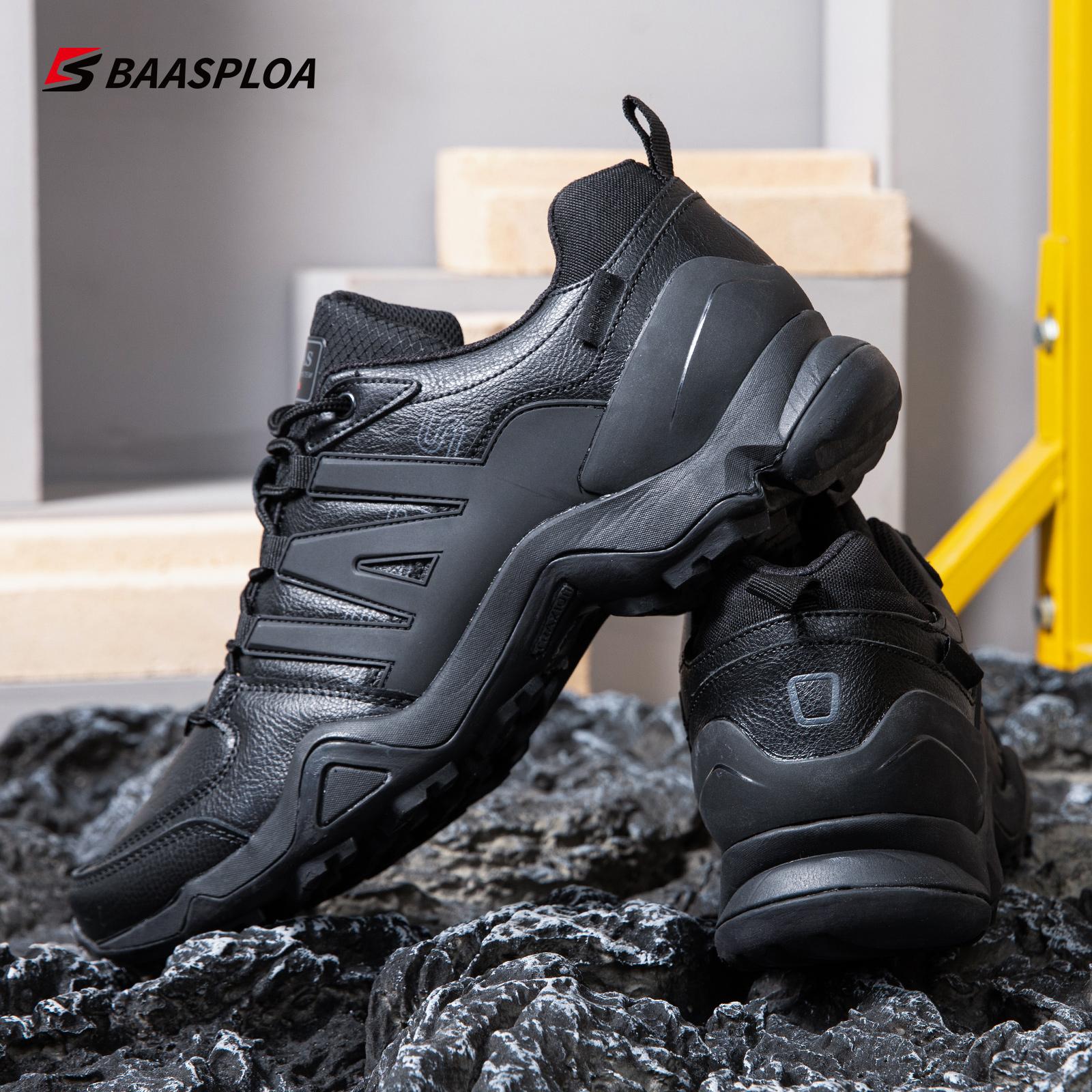 

Baasploa/Новинка 2022 года, мужская походная обувь, большие размеры 46–49, профессиональная уличная дорожная обувь, кожаная непромокаемая обувь для отдыха, альпинистская обувь