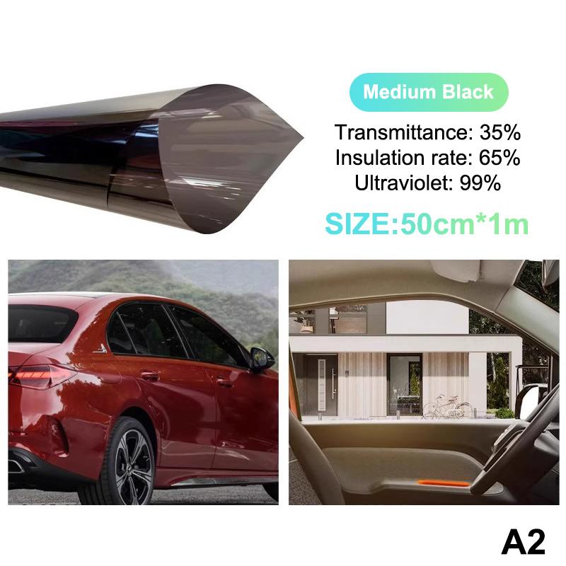 5/35/50 % Vlt Schwarze Fensterfolien Tönungsfolie Sichtschutzglas Aufkleber Sonnenschutzfolie Auto UV-Schutz Aufkleber Auto Heimdekoration