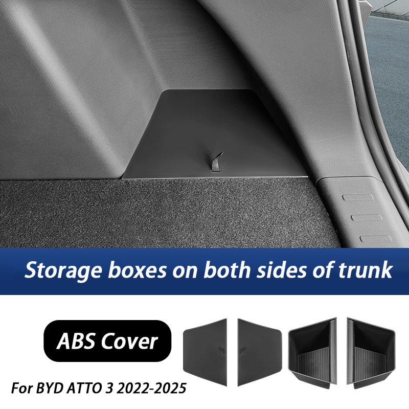 Trunk Side Storage Box For BYD Yuan Plus Atto 3 2022-2025 Cargo Compartment Organizer Bucket TPE Bins Interior Partition Storage