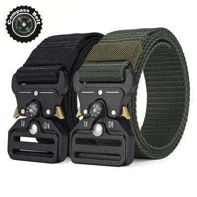 Multifunctional Compass Tactical Belt Cobra Buckle Velcro Belt Canvas Outdoor Belt
