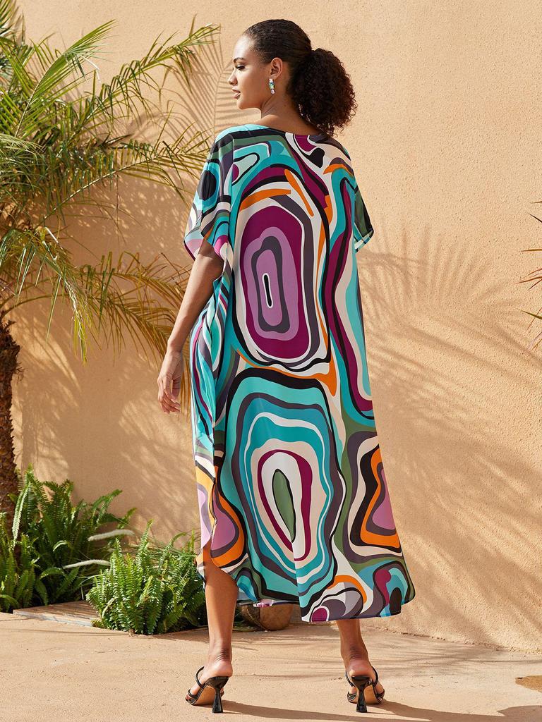 Elegant Plus Size Bikini Cover-Up: Sun Protection Loose Long Beach Dress