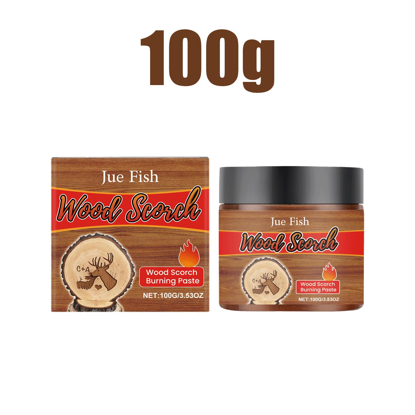 

Wood Burning Paste Gel Pyrography Cream for DIY Craft Woodworking Art Heat Gun Activated Scorch Effect Stencil Painting 100g