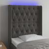 VidaXL LED Kopfteil Dunkelgrau 83x16x118/128 cm Samt