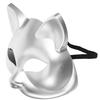Blank Cat Face Mask Half Plastic Lightweight Paintable Halloween Party Cosplay Masquerade Animal Mask Masks