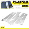 6x Chrome Door Pillar Posts Cover Trim Decor For 2018- Honda Accord Sedan EA
