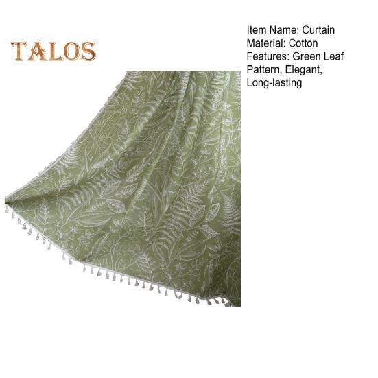 Fönstergardin blekningsbeständig Lätt att underhålla Snygga bladmönstergardiner med tofsar för hemmets sovrum