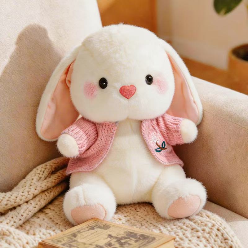Newest Dressed Rabbit Doll Pillow Kawaii Stuffed Plush Toy Figure Doll Cartoon Anime Cute Kids Birthday Holiday Gift Doll