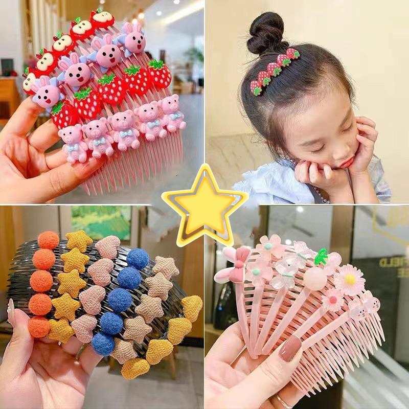 Mode Kinder Haarnadel Kleine Mädchen Pony Gebrochenes Haar Haarnadeln Mädchen Candy Farbe Süße Nette Einsatz Kamm Frauen Haar Zubehör