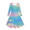 Girls' 3D Galaxy Dress Long Sleeve Summer Spring Vacation Daily Holiday Princess Beautiful Sweet Kids 4-12 Years Casual Dress A Line Dress