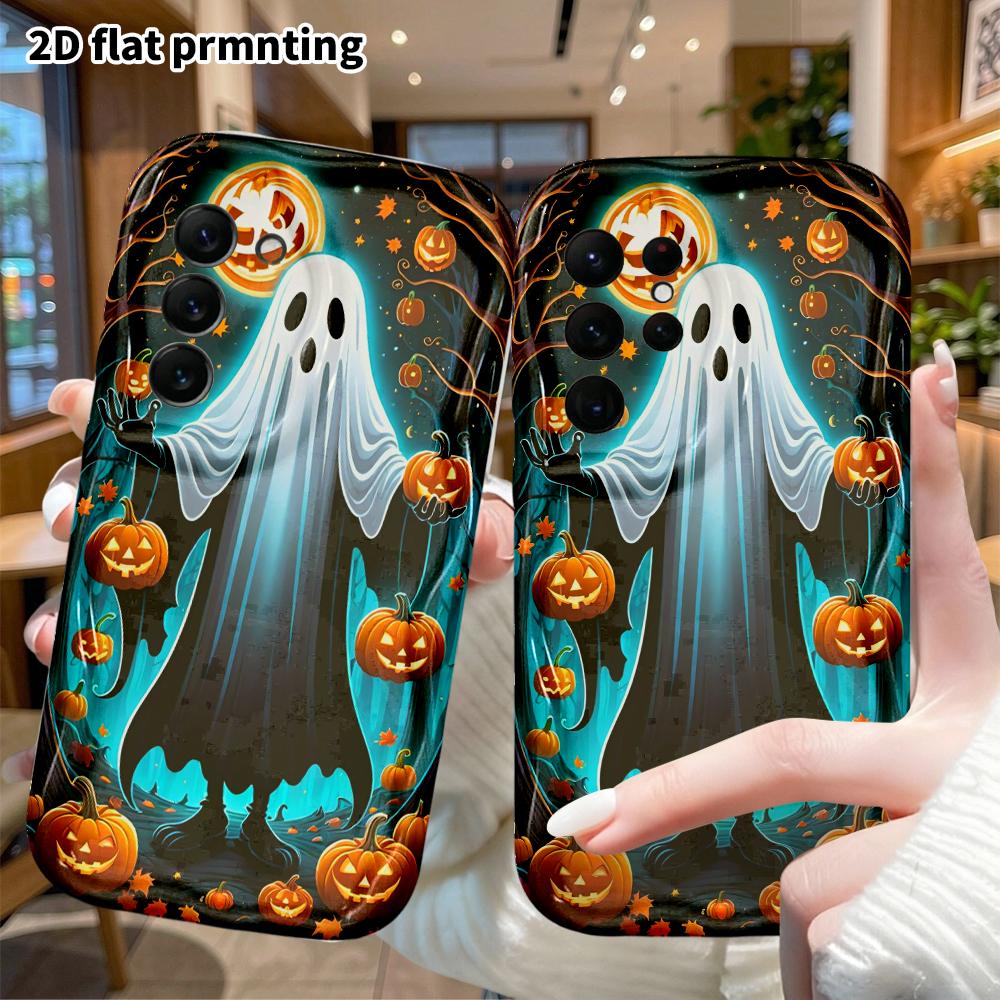 Phone Case: 2D Flat Samsung Galaxy A34 A35 M05 M06 S20 S22 S21 FE Plus 5G Protective Case, Cloak Ghost, Christmas and Halloween Gift