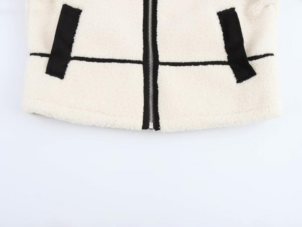 Winter European & American High Street Style Women's Fleece Double-Sided Jacket Coat