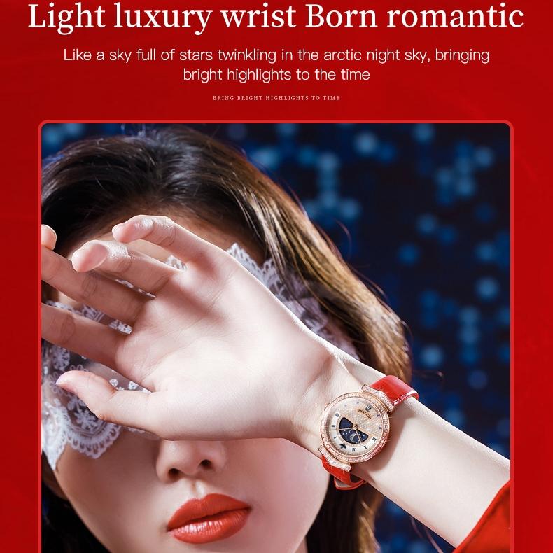 OUPINKE Brand Watches Fashion Full Star Flash Diamond Waterproof Quartz Watch Women's Watch Women's Watch