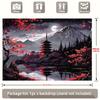 2D Japanese Night Scenery Backdrop, Mount Fuji & Pagoda Tapestry for Home & Studio