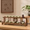 Wooden Display Rack Traditional Tea Table Organizer Decorative Set for Meditation Room
