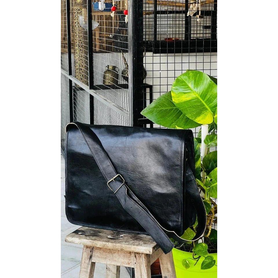 Vintage First Choice Leather Laptop Messenger Handmade Briefcase Bag Satchel