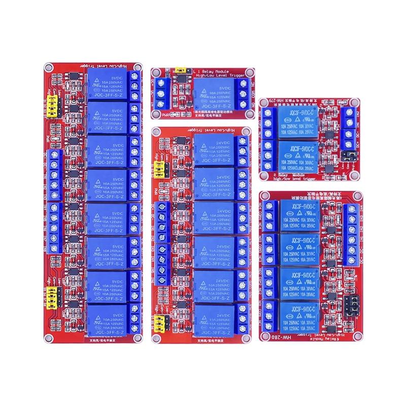 

1 2 4 8 Channel 5V/12V Relay Module Board Shield with Optocoupler Support High and Low Level Trigger for Arduino