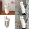 500/700Ml Pink Bow Water Cup With Straw Coffee Bubble Milk Tea Plastic Cup Large Capacity Students Water Bottle Straw Bottle