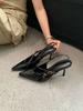 Women's Pointed Toe Thin Heel French Style Elegant Unique Design Sandals - Perfect for Daily Wear