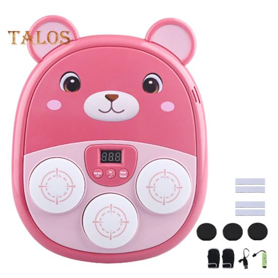 Music Boxing Machine for Kids Teens Adults Cartoon Wall-Mounted Trainer Equipment with LED Electronic Focus Training Target 3 Game Modes Boxing Music