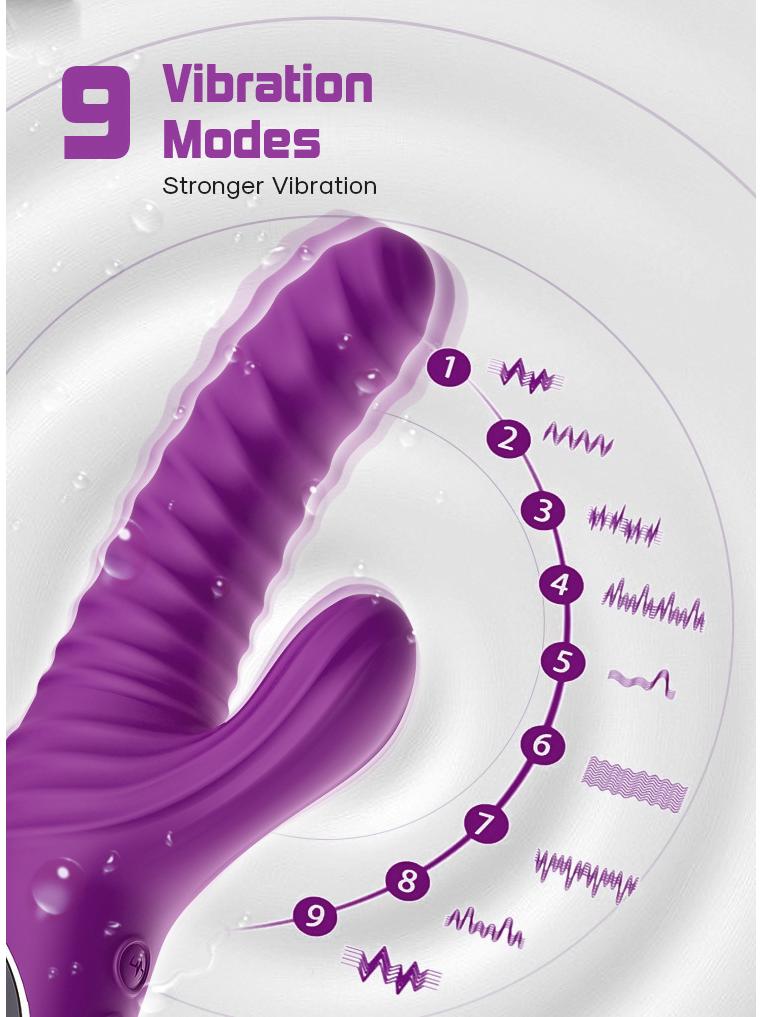 Usk V18 Electric Thrusting AV Rabbit Vibrator - Women's Threaded, Licking Adult Toy.