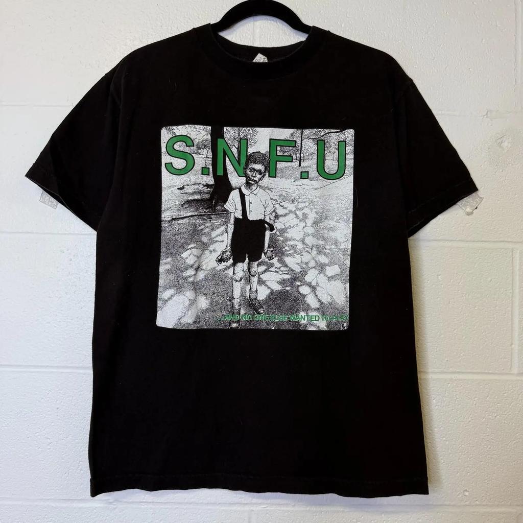 2000s Snfu Tour T Shirt Sz M B2515 Vintage Washed Designer Clothes Graphic Soft Casual Breathable Stretched Stylish Comfortable