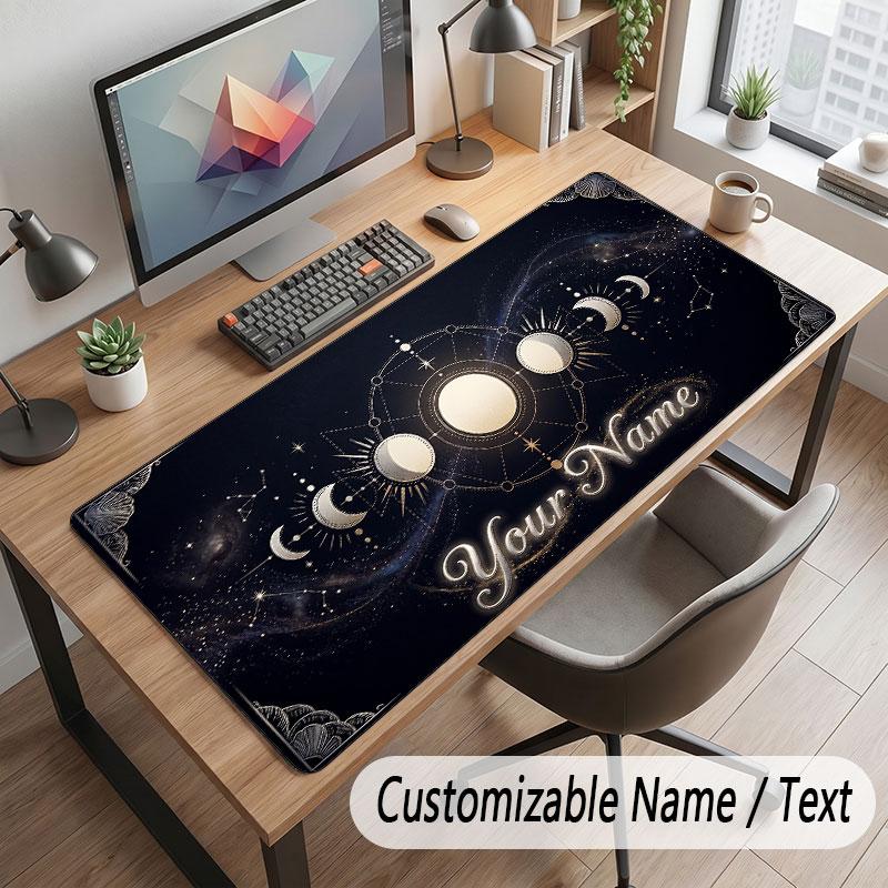 Space Cosmic Theme Customized Mouse Pad Personalized Print Name Text Desk Mat For Home Office Table Decor