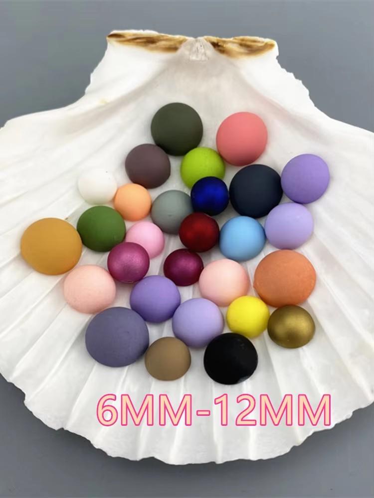 6-12mm Semi Circular Acrylic Flatback Plastic Beads Matte Multi-color Customizable Color Clothing Accessories Beads