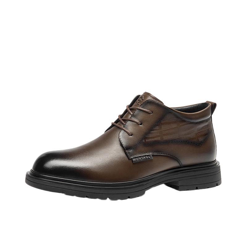 MONTAGUT Men s Winter Lined Brogue Leather Boots 40