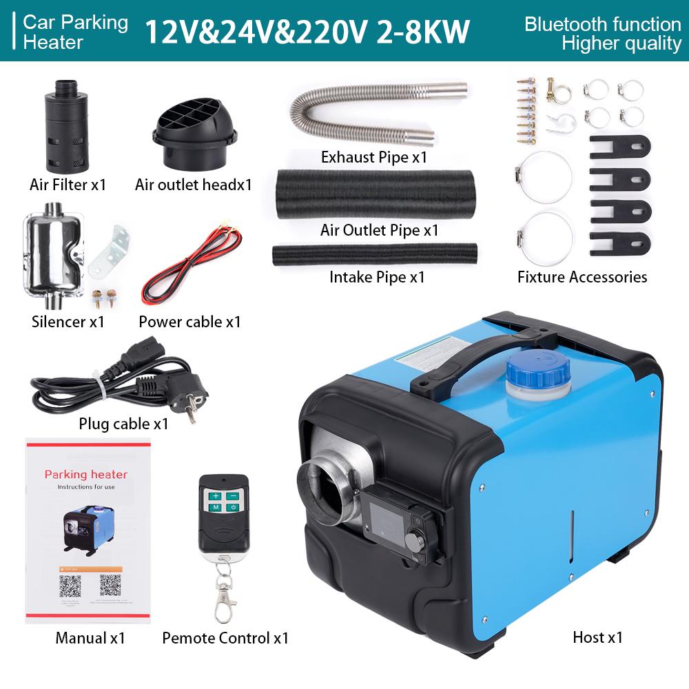 12V 24V Car Diesel Heater Three-in-one Diesel Parking Heater 2KW-8KW For Bus Auto Boats Yacht Motorhome  220V