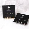 Dieuamour [8Pack] Heart Cubic Ring Daily Earring Set