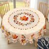 1Pc Fall Tablecloth With Maple Leaf Patterns, Vintage Rectangular Round Table Cover, Autumn Decor Suitable For Thanksgiving Day