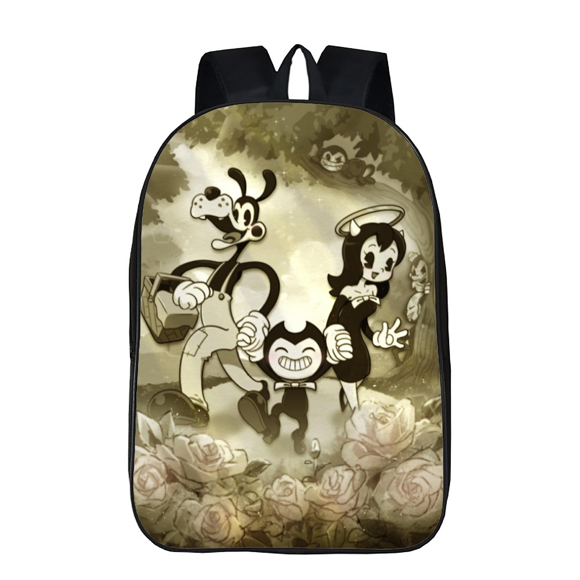 Bandy Backpack Bendyandtheinkmachine Anime Student School Bag 17inch backpack