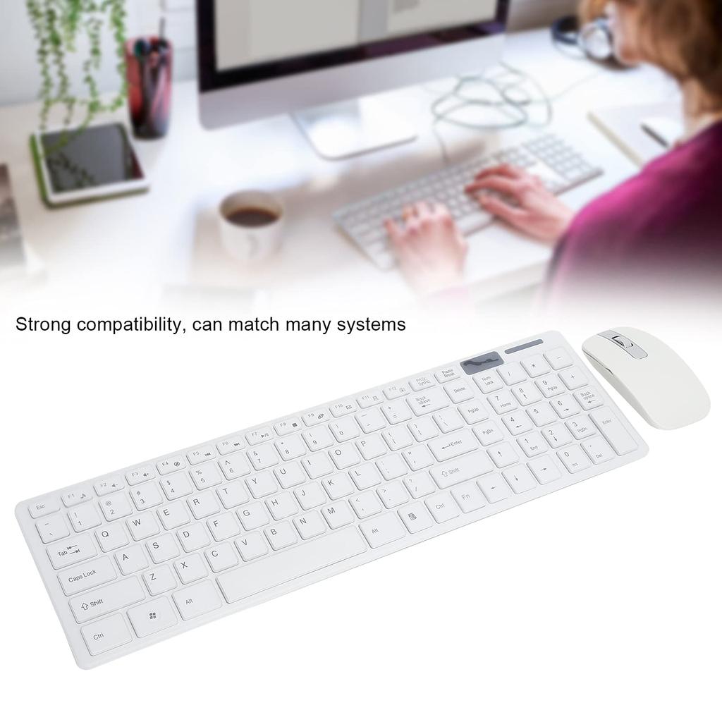 Wireless Keyboard and Mouse Smart Sleep Fingerboard and Mouse High Quick No for and Notebooks 101-Key Set, Combo, Sensitivity, Anti-Interference,