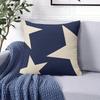 Navy Star square Jacquard Pillow Cover for Sofa Office Waist Cushion Cover Home Decorative Pillowcase