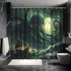 Cthulhu Duschvorhang-Set - Tiefsee-Horror, Ozean-Legenden Serie, Inklusive 12 Haken, Polyestergewebe, Moderne Badezimmerdekoration