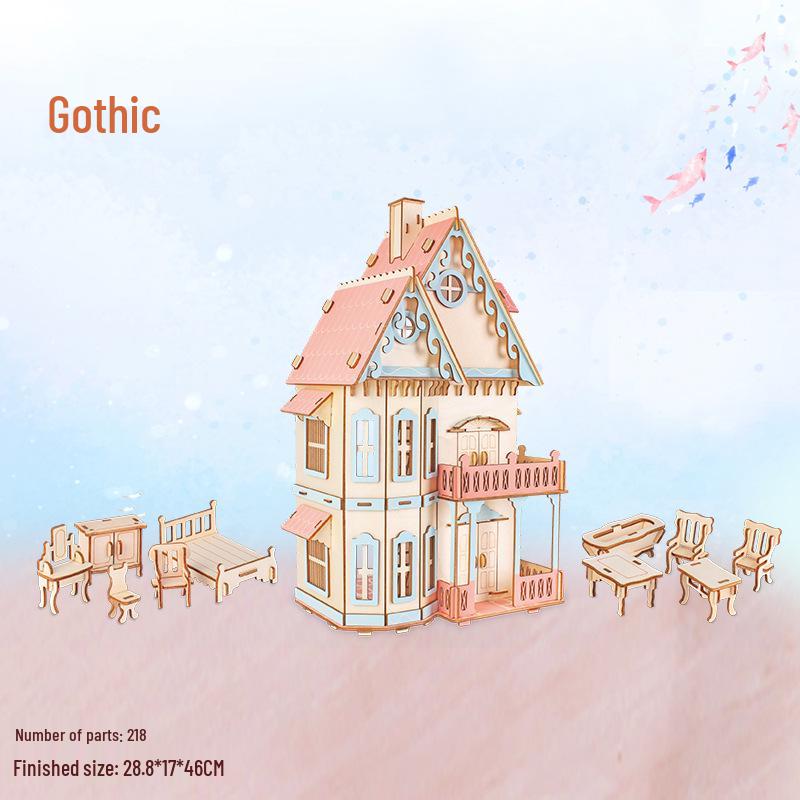 Kit de model puzzle 3D din lemn pentru copii și adulți - jucărie educativă pentru creier și cadou