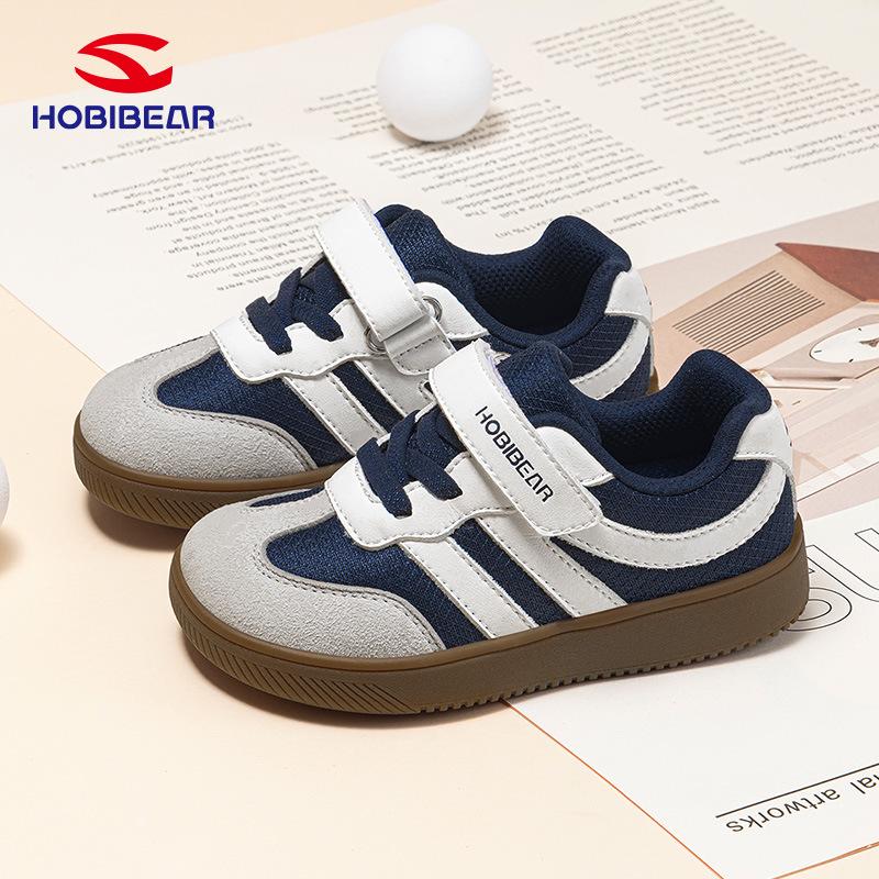 HOBIBEAR Kids Unisex Wide Toe Retro Velcro Casual Running Shoes
