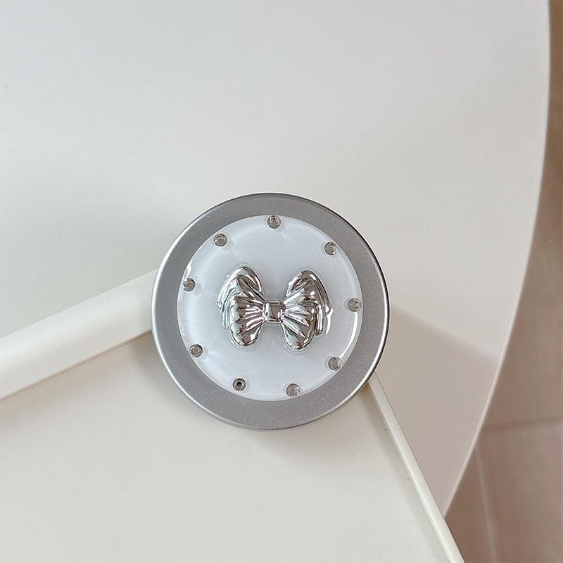 

Mobile Airbag Holder Dopamine Circular Adhesive Ring Bow Decoration Rhinestone Magnetic Suction Suitable Magsafe
