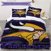 Minnesota Vikings Muster Bettwäsche Steppdecken-Set Bettbezug Kissenbezug Heimdekoration Geburtstagsgeschenk (1*Bettbezug + 2*Kissenbezug ohne Füllung)