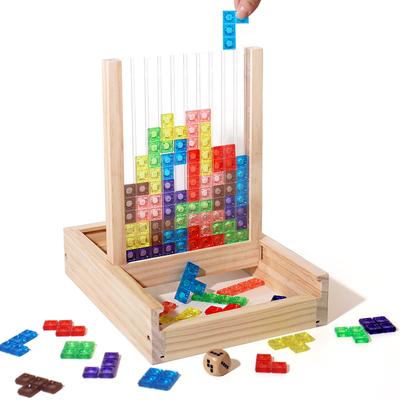 3D Transparent Tetris Puzzle Logic Thinking Brain Development Two-Player Tetris Logic Fun Educational Toy Two Versions Available