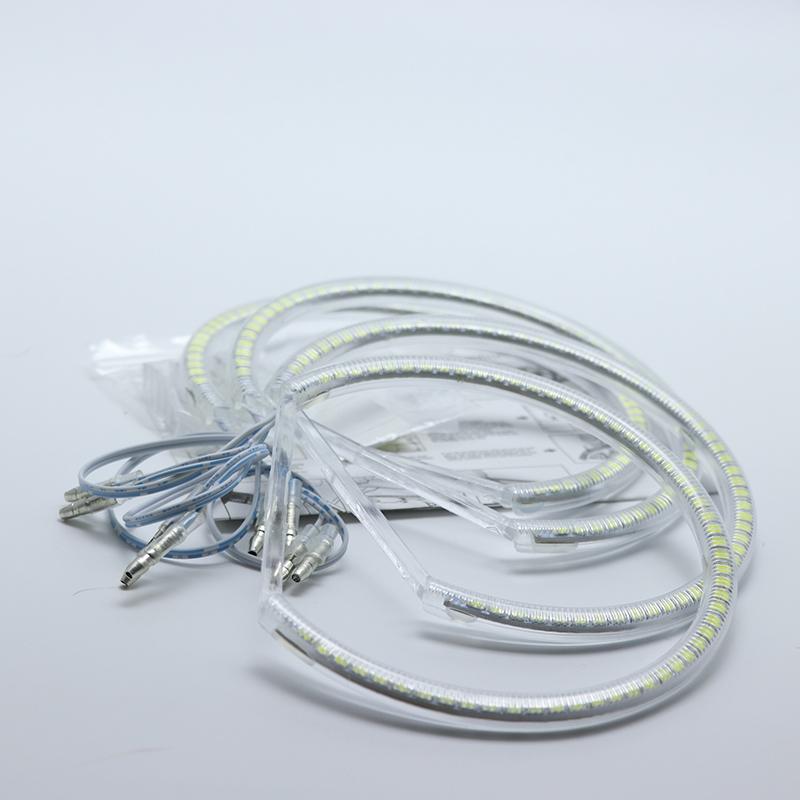 HochiTech for BMW E36 E38 E39 E46 Projector Ultra Bright SMD White LED Angel Eyes 2600LM 12V  Ring Kit Daytime Light 131mmx4