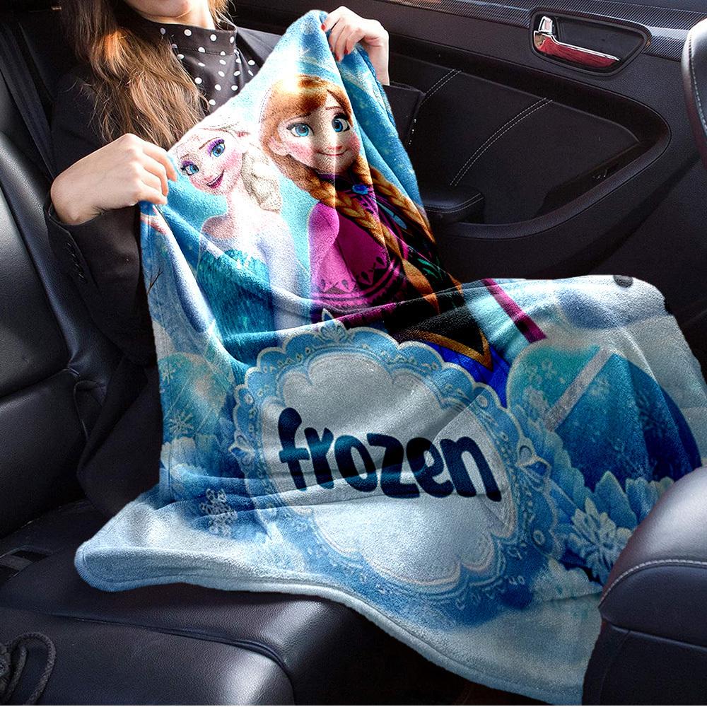 1pc Flannel Frozen Elsa and Anna Snowflake Throw Blanket - Great for bedding, sofa cover, gift, home