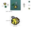 Cartoon Creative Personalized Game Peripheral Metal Badge My World Creeper Pixel Style Bee Sword Accessories