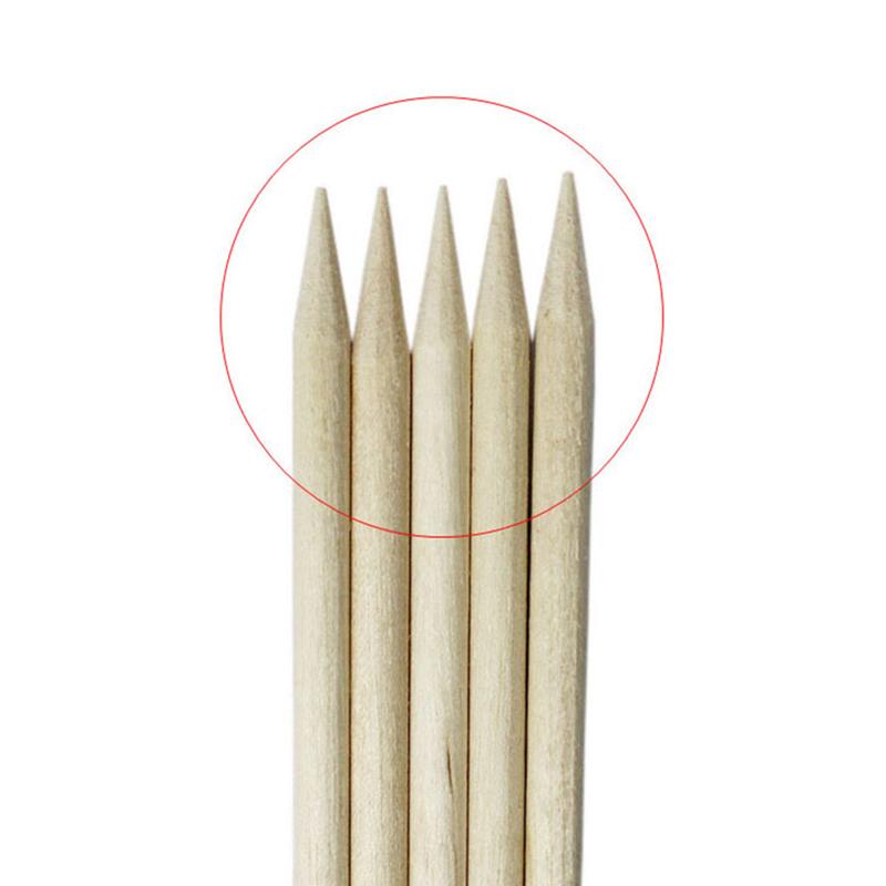 100Pcs Wooden Cuticle Pusher Remover Nail Art Design Orange Wood Sticks Tools