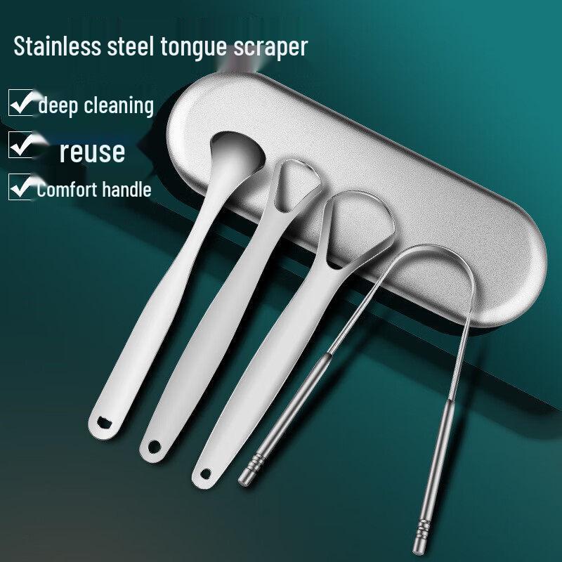 Stainless Steel Tongue Cleaner Set