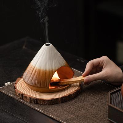 Mount Fuji Räucherofen, Zedernsalbei Räuchergefäß Peruanisches Heiliges Holz Großes Ofenkeramik Räuchergefäß