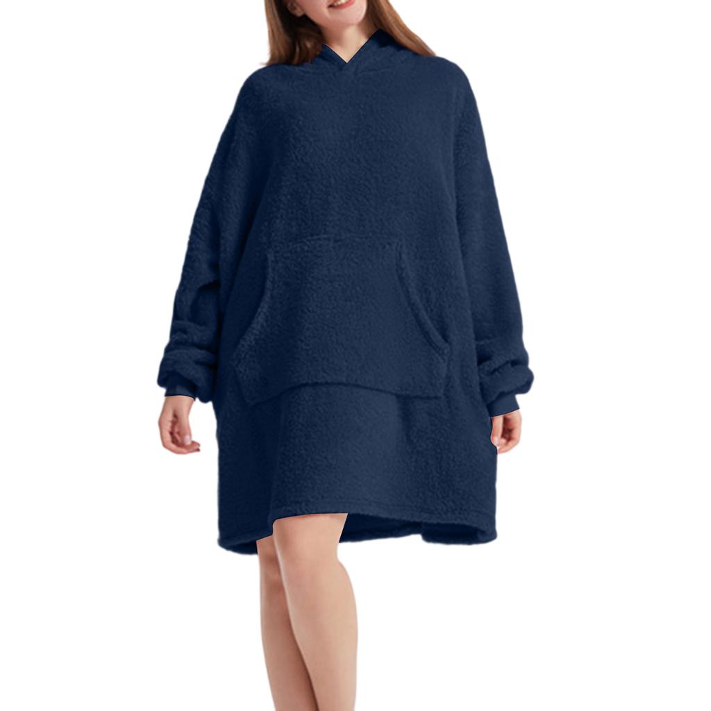 Women's Loose Thickened Double-Faced Fleece Hoodie Home Clothes Top