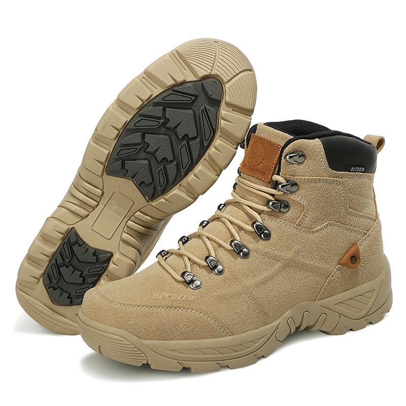 Men's Plus Size Mid-top Outdoor Training Boots - Non-slip & Wear-resistant for Hiking