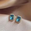 2024 Unique Square Zircon Stud Earrings for Women - 925 Sterling Silver